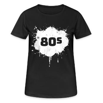 Années 80 - T-shirt respirant Femme - noir - Devant - AI Model Female 172 light (172cm)