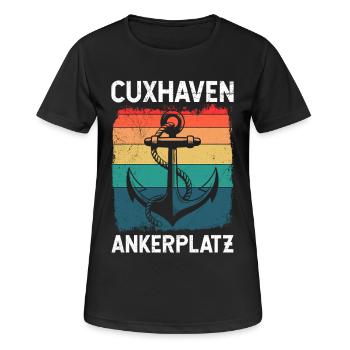 Vacances en mer du Nord à CUXHAVEN ANCHORAGE Plaisir - T-shirt respirant Femme - noir - Devant - AI Model Female 172 light (172cm)