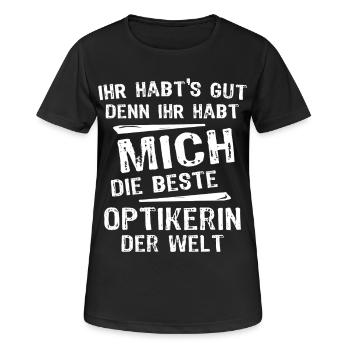 opticien - T-shirt respirant Femme - noir - Devant - AI Model Female 172 light (172cm)
