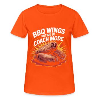 Chicken Wings Party Matchday Design - Frauen T-Shirt atmungsaktiv - Neonorange - Vorne - AI Model Female 172 dark (172cm)