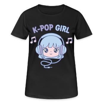 K-Pop Girl Cute Korean Kpop Music Anime Girl - Women's Breathable T-Shirt - black - Front - AI Model Female 172 light (172cm)