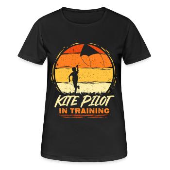 Kite Kite Flying Kite Pilot In Training - Women's Breathable T-Shirt - black - Front - AI Model Female 172 light (172cm)
