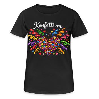 Confettis en cœur, costume féminin Alaaf - T-shirt respirant Femme - noir - Devant - AI Model Female 172 light (172cm)