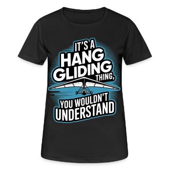 Drachenflieger Hängegleiter Luftsport Enthusiasten - Frauen T-Shirt atmungsaktiv - Schwarz - Vorne - AI Model Female 172 light (172cm)