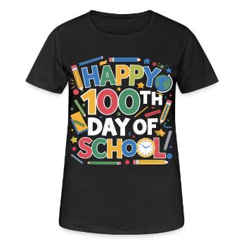 100th Day School Celebration - Frauen T-Shirt atmungsaktiv - Schwarz - Vorne - AI Model Female 172 light (172cm)