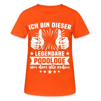 Podiatrist Legend - Women's Breathable T-Shirt - neon orange - Front - AI Model Female 172 dark (172cm)