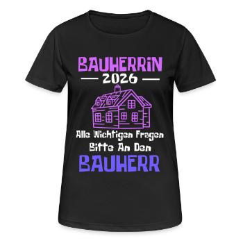 Bauherrin 2026 Traumhaus - Frauen T-Shirt atmungsaktiv - Schwarz - Vorne - AI Model Female 172 light (172cm)