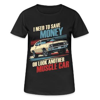 Oldtimer Sammler - Frauen T-Shirt atmungsaktiv - Schwarz - Vorne - AI Model Female 172 light (172cm)