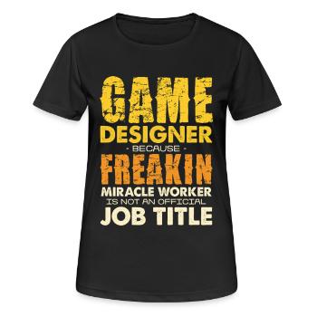Game Designer Wunderwerker - Women's Breathable T-Shirt - black - Front - AI Model Female 172 light (172cm)