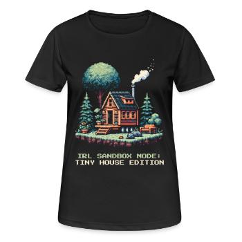 Mode bac à sable IRL | Mode de vie dans les maisons miniatures - T-shirt respirant Femme - noir - Devant - AI Model Female 172 light (172cm)