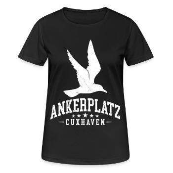Vacances en mer du Nord à CUXHAVEN ANCHORAGE Plaisir - T-shirt respirant Femme - noir - Devant - AI Model Female 172 light (172cm)