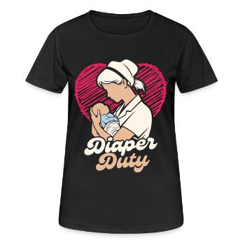 NICU Nurse Diaper Duty - Women's Breathable T-Shirt - black - Front - AI Model Female 172 light (172cm)