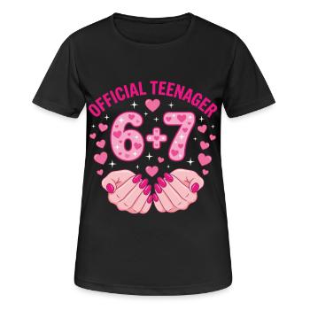 Offizieller 13. Geburtstag von Teenager 67 Hearts - Frauen T-Shirt atmungsaktiv - Schwarz - Vorne - AI Model Female 172 light (172cm)