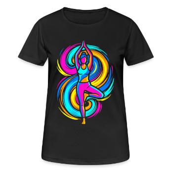 Yoga Pose - T-shirt respirant Femme - noir - Devant - AI Model Female 172 light (172cm)