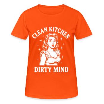 Echte Provokation Freches Pin-up  - Frauen T-Shirt atmungsaktiv - Neonorange - Vorne - AI Model Female 172 dark (172cm)