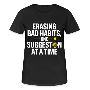 Hypnotist Erasing Bad Habits One Suggestion Pro  - Women's Breathable T-Shirt - black - Front - AI Model Female 172 light (172cm)