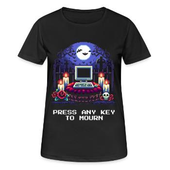 Any Key to Mourn | Undertaker humor - Women's Breathable T-Shirt - black - Front - AI Model Female 172 light (172cm)