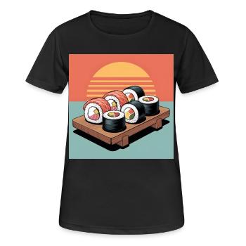 Sushi - Frauen T-Shirt atmungsaktiv - Schwarz - Vorne - AI Model Female 172 light (172cm)