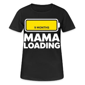 Mama Loading - Frauen T-Shirt atmungsaktiv - Schwarz - Vorne - AI Model Female 172 light (172cm)