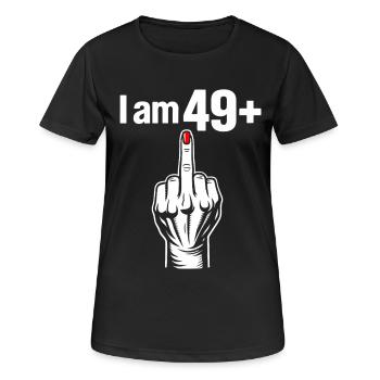 J’ai 49+ - T-shirt respirant Femme - noir - Devant - AI Model Female 172 light (172cm)