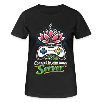 Connect to your inner Server - Gamer Yoga - Women's Breathable T-Shirt - black - Front - AI Model Female 172 light (172cm)