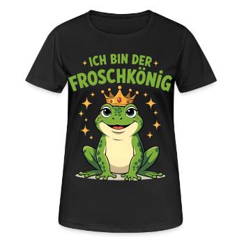 Costume de Prince Grenouille Carnaval de la Couronne de Grenouille Carnaval - T-shirt respirant Femme - noir - Devant - AI Model Female 172 light (172cm)
