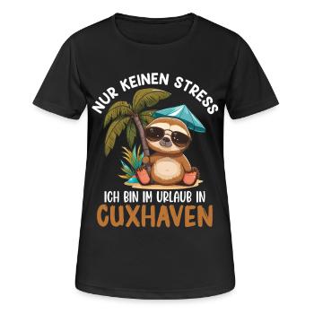 Vacances en mer du Nord PAS DE STRESS JE SUIS EN VACANCES À - T-shirt respirant Femme - noir - Devant - AI Model Female 172 light (172cm)