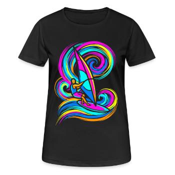 Planche à voile - T-shirt respirant Femme - noir - Devant - AI Model Female 172 light (172cm)
