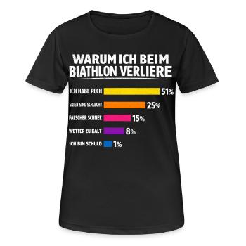 Biathlon Geschenk Für alle die verlieren - Frauen T-Shirt atmungsaktiv - Schwarz - Vorne - AI Model Female 172 light (172cm)