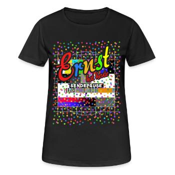 Ernst has a break from broadcasting today | Test Picture Costume - Women's Breathable T-Shirt - black - Front - AI Model Female 172 light (172cm)