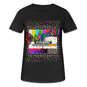Gleichgewichts Störung Testbild Kostüm Karneval - Frauen T-Shirt atmungsaktiv - Schwarz - Vorne - AI Model Female 172 light (172cm)