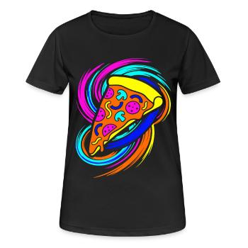 Tranche de pizza - T-shirt respirant Femme - noir - Devant - AI Model Female 172 light (172cm)