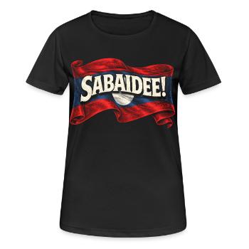 Laos Laotische Wurzel Sabaidee! - Frauen T-Shirt atmungsaktiv - Schwarz - Vorne - AI Model Female 172 light (172cm)