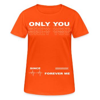 Nur du - Frauen T-Shirt atmungsaktiv - Neonorange - Vorne - AI Model Female 172 dark (172cm)