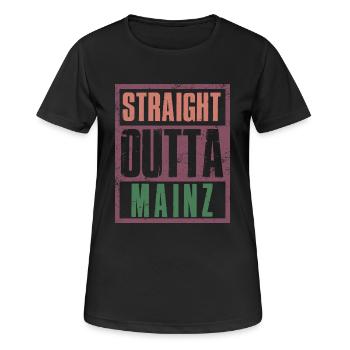 Directement sorti de Mayence - T-shirt respirant Femme - noir - Devant - AI Model Female 172 light (172cm)
