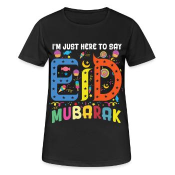 Ici pour dire Eid Mubarak Ramadan musulman islamique - T-shirt respirant Femme - noir - Devant - AI Model Female 172 light (172cm)