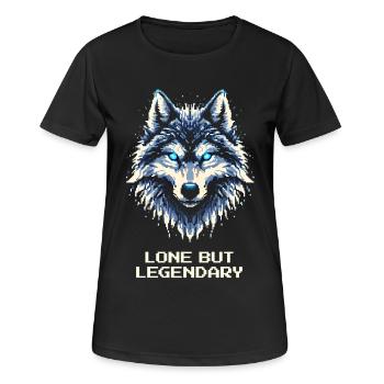 Solitaire mais légendaire | Loup Solitaire - T-shirt respirant Femme - noir - Devant - AI Model Female 172 light (172cm)