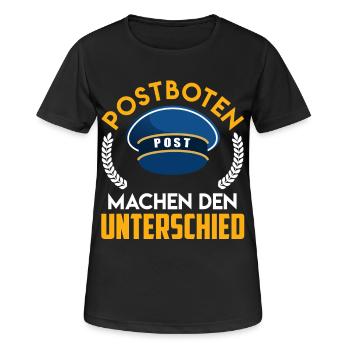 POSTBOTEN MACHEN DEN UNTERSCHIED Lustiges - Frauen T-Shirt atmungsaktiv - Schwarz - Vorne - AI Model Female 172 light (172cm)