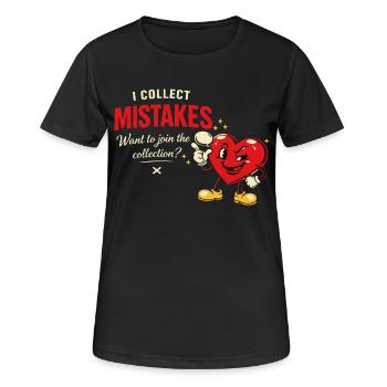 I Collect Mistakes – Vintage Comic Anmachspruch - Frauen T-Shirt atmungsaktiv - Schwarz - Vorne - AI Model Female 172 light (172cm)