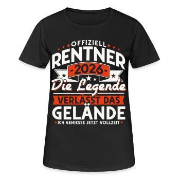 Retraités 2026 - La légende quitte le site - T-shirt respirant Femme - noir - Devant - AI Model Female 172 light (172cm)