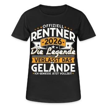 Retraités 2026 - La légende quitte le site - T-shirt respirant Femme - noir - Devant - AI Model Female 172 light (172cm)