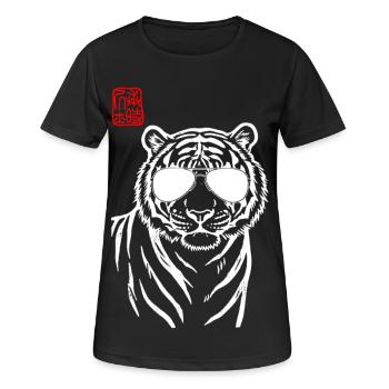Tiger Asiatisch - Frauen T-Shirt atmungsaktiv - Schwarz - Vorne - AI Model Female 172 light (172cm)