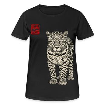 Léopard asiatique - T-shirt respirant Femme - noir - Devant - AI Model Female 172 light (172cm)