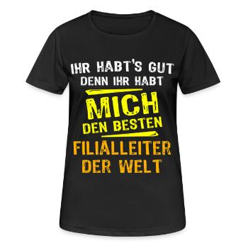 Cadeau de gérant de magasin - T-shirt respirant Femme - noir - Devant - AI Model Female 172 light (172cm)