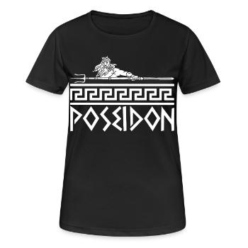 Griechischer Meeresgott (Weiß) - Frauen T-Shirt atmungsaktiv - Schwarz - Vorne - AI Model Female 172 light (172cm)