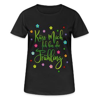 Embrasse-moi, je suis printemps - T-shirt respirant Femme - noir - Devant - AI Model Female 172 light (172cm)