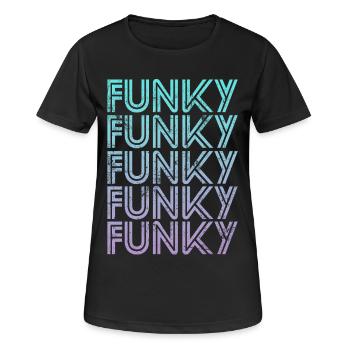 Funky Vintage - Frauen T-Shirt atmungsaktiv - Schwarz - Vorne - AI Model Female 172 light (172cm)