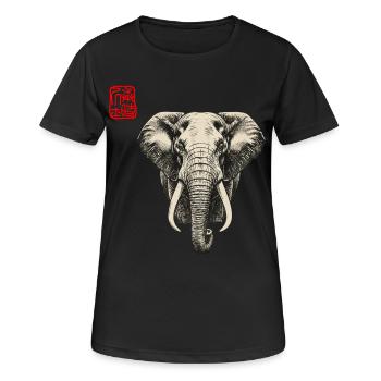 Éléphant asiatique - T-shirt respirant Femme - noir - Devant - AI Model Female 172 light (172cm)
