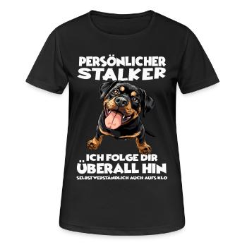 Rottweiler Hundehalter für Rottweiler Hundehalter - Frauen T-Shirt atmungsaktiv - Schwarz - Vorne - AI Model Female 172 light (172cm)