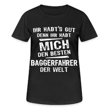 Opérateur d’excavatrice - T-shirt respirant Femme - noir - Devant - AI Model Female 172 light (172cm)